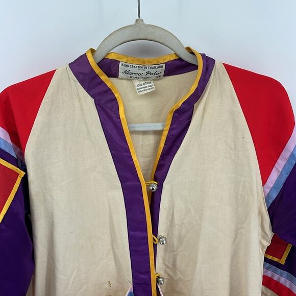 Vintage Marco Polo World Traveler cotton button up long sleeve button up top M - Picture 2 of 8